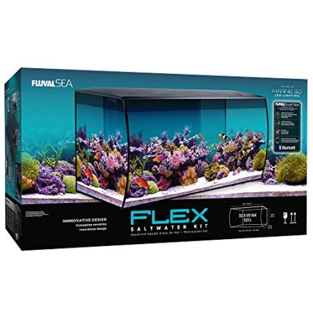 Fluval Flex Marine Aquarium 123L, Meerwasser Aquarium, schwarz, 1 Stück  